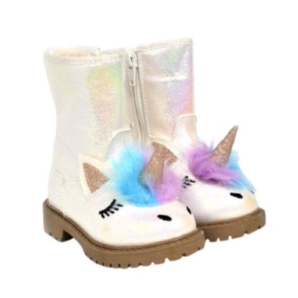 NWT Toddler Girls Unicorn Winter Iridescent Boots